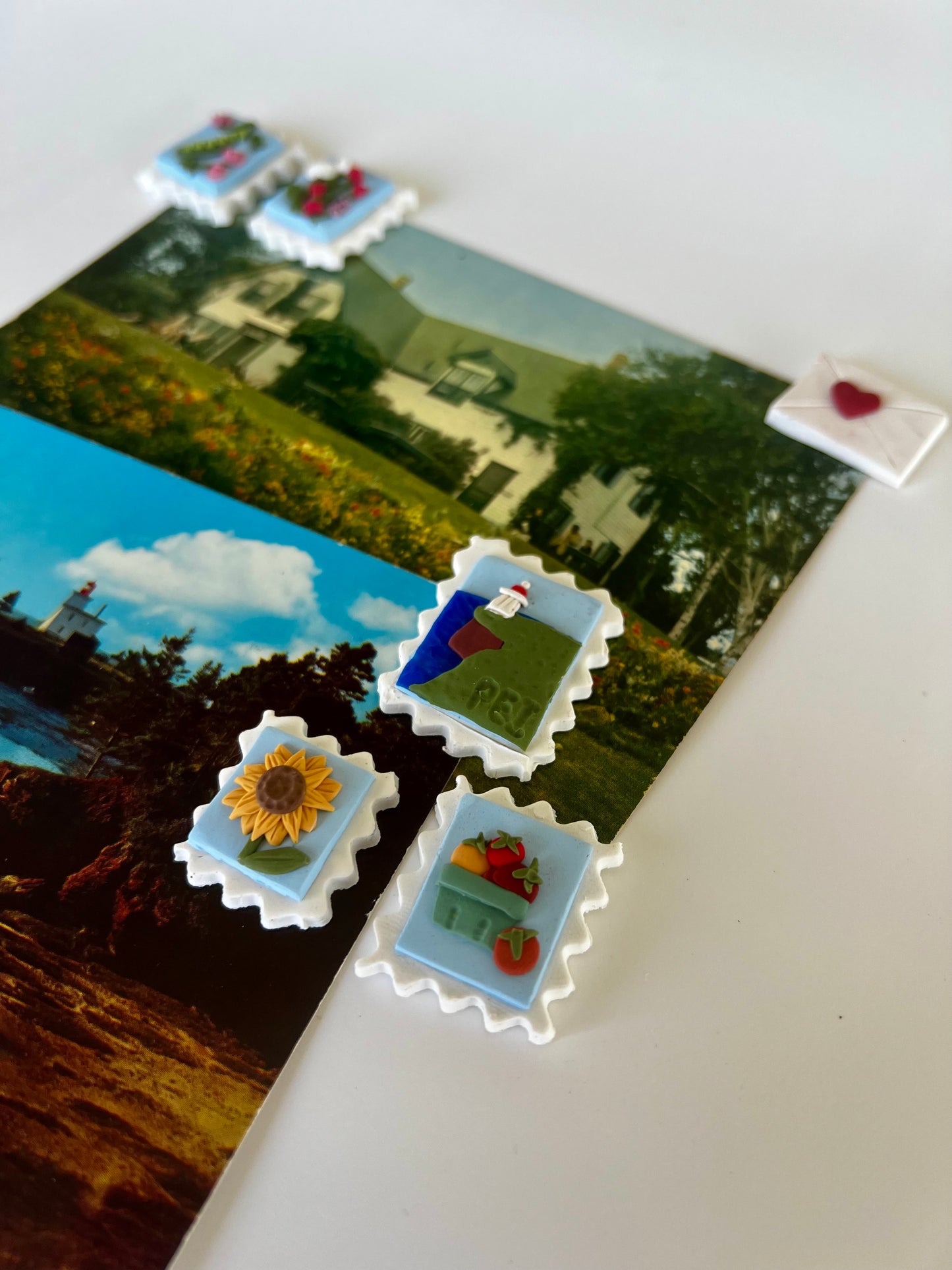 Miniature Polymer Clay Postage Themed Magnets *OFFSITE*