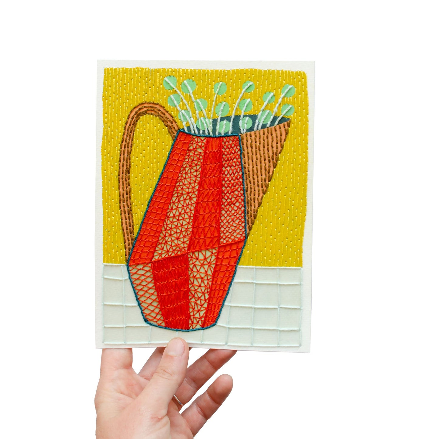 Mixed Media: Paint and Thread Sampler
