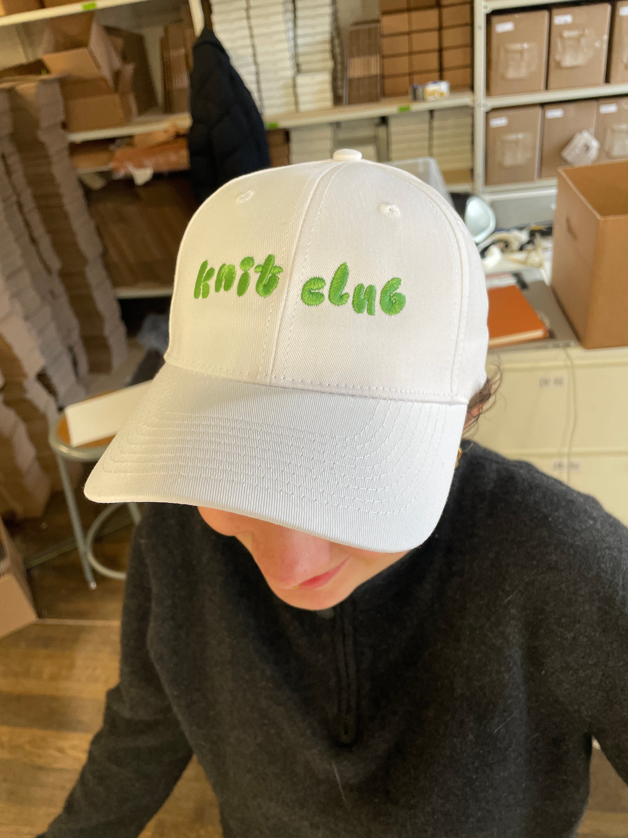 Knit Club hat (production sample)