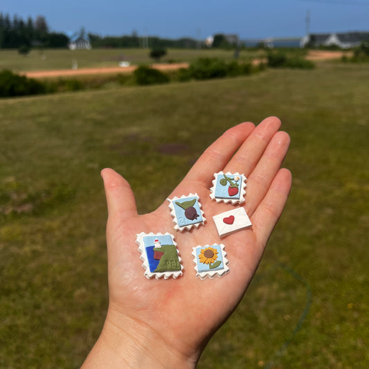 Miniature Polymer Clay Postage Themed Magnets *OFFSITE*